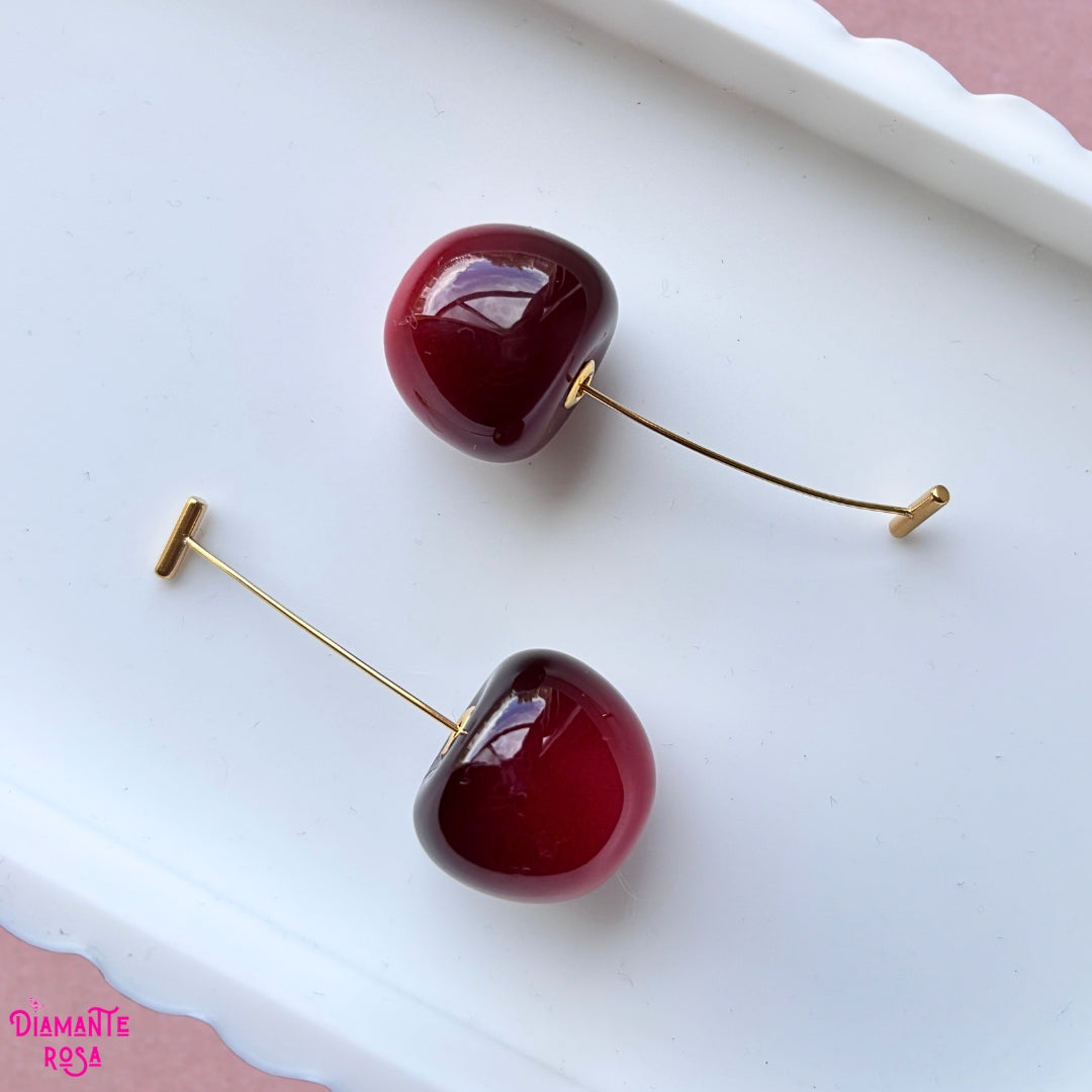 Aretes Rojo Cereza